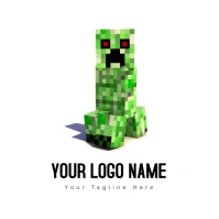 Ad  Minecraft  Creeper Logo Logotipo template