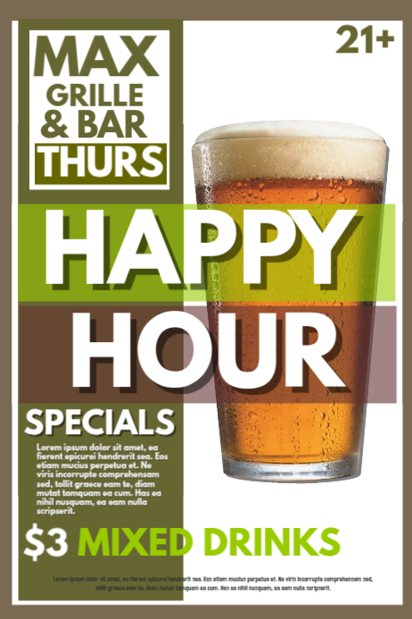 Happy Hour Plakkaat template