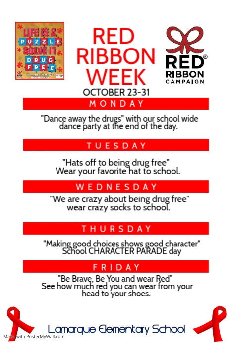 Red Ribbon week Flyer Design Template | PosterMyWall