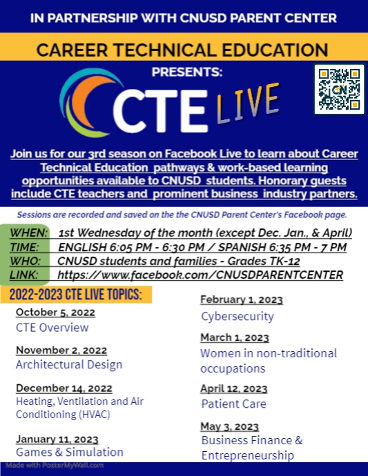 CTE Live English Flyer | PosterMyWall