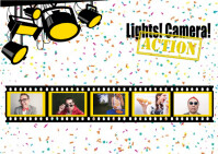 Add your Photos Lights Camera Action Collage A6 template