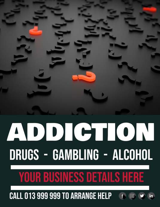 Addiction Invitation ADDICTION HELP Template | PosterMyWall