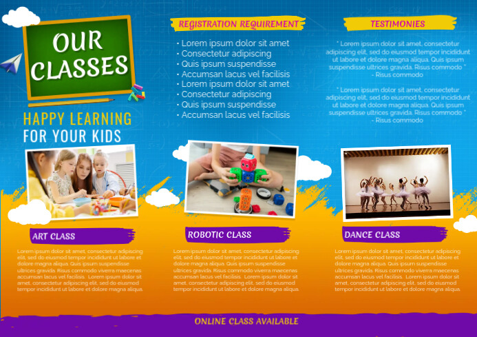 Copy of Additional School Classes Brochure Template | PosterMyWall