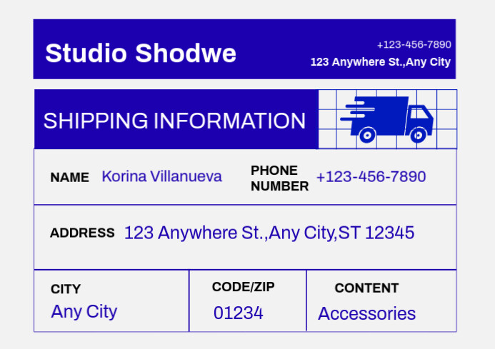 Address label A4 template