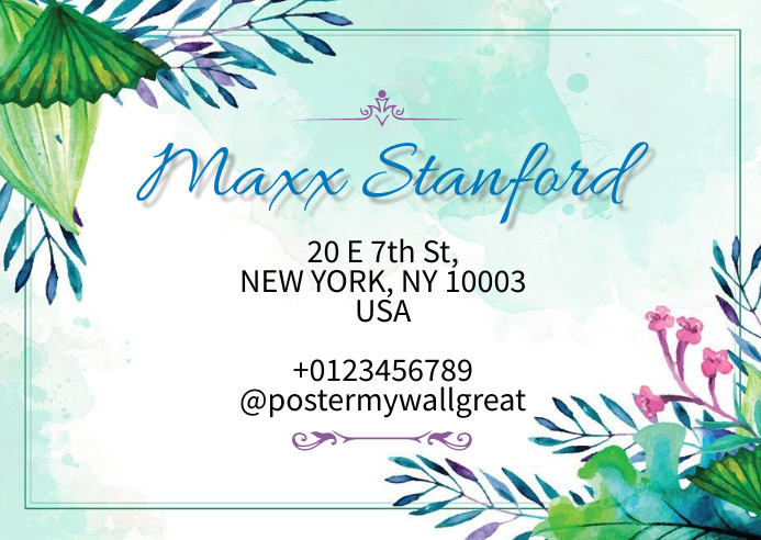 Address Label Postkarte template