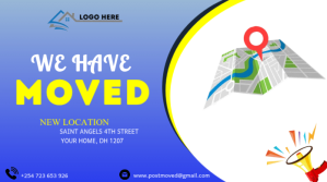 สีขาว Relocation Announcement Twitter-opslag Template
