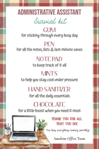 Wit Administrative Assistant Appreciation Transparent 4 stopy × 6 stóp Template