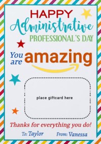 White Administrative Professional's Day A4 Template