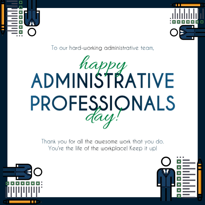 Modèle Administrative Professionals Day Greetings Template Instagram ...