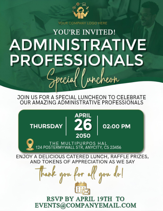 Administrative Professionals Luncheon Template | PosterMyWall