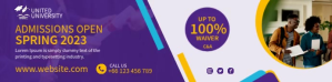 Niebieski University Admissions Promotion Google Classroom Banner Template