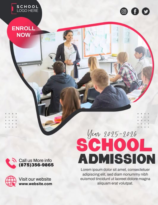 Admission Application Guidelines and Form Flyer (US Letter) template