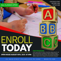 Black Preschool Enrollment Pos Instagram Template