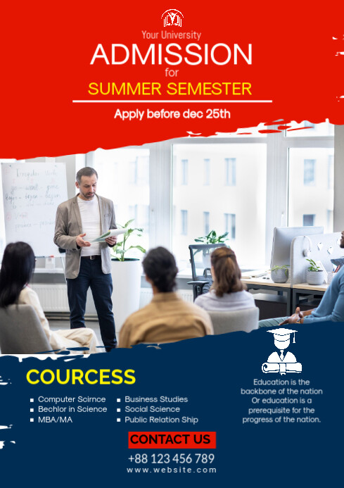 Copy of Admission for summer semester poster | PosterMyWall
