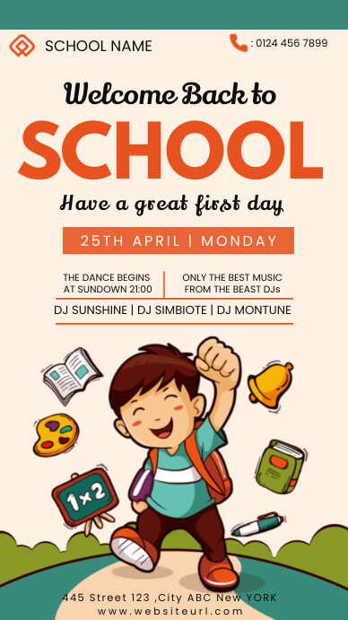 Admission open,back to school,school Instagram Story template