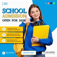 Biru School Admission Kwadrat Template