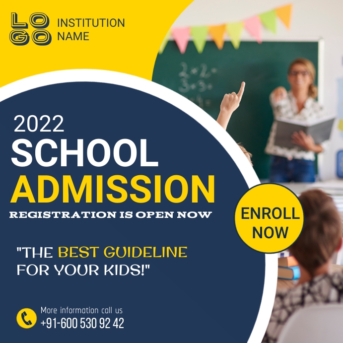 Admission Open Enroll Now Social Media Ad Template Postermywall Social Media Design Templates 2022