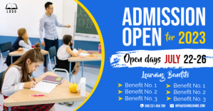 Admission open for 2023 Portada de evento de Facebook template