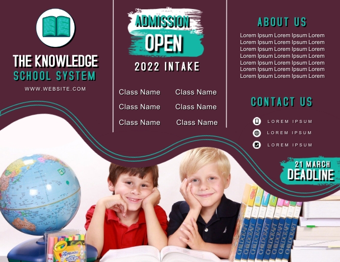 New Intake Poster Admission Open new student intake trifold bro Template | PosterMyWall
