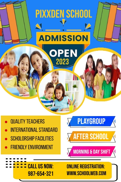 admission open school poster template