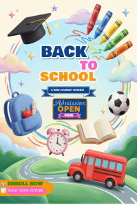 Geel Back to School Plakat Template