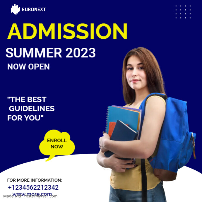 New Intake Poster Admission Poster Template | PosterMyWall