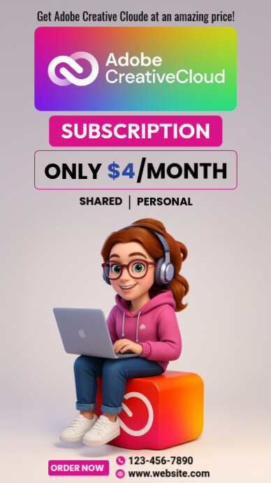 Adobe Creative Cloud Subscription Selling Ad Template | PosterMyWall