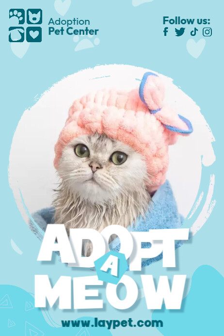 Adopt A Cat Póster template