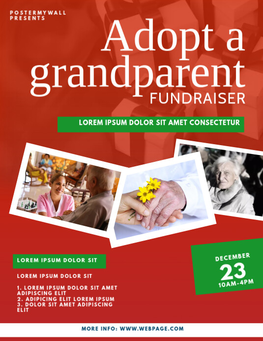 Adopt a Grandparent Flyer Design Template PosterMyWall Adopt a Grandparent Flyer Design Template PosterMyWall