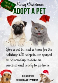 adopt a pet in christmas A4 template
