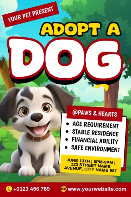Adopt Dog Ads Cartaz template