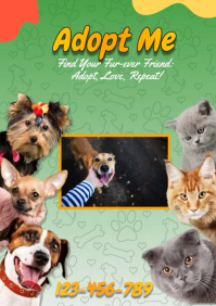 Green Pet Adoption A4 Template