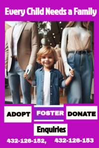 Viola Adoption poster Poster Template