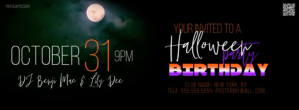 Adult Halloween Birthday Party Banner template