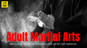 Preto Adult Martial Arts Ad with Creative Cover YouTube Thumbnail Template