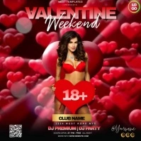 ADULT VALENTINE'S DAY PARTY AD สี่เหลี่ยมจัตุรัส (1:1) template