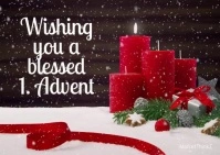 Advent Greeting Card video Wishes Candle Snow Postkarte template