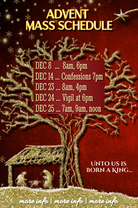 Advent Mass Examples Plantilla de Advent Mass Schedule | PosterMyWall