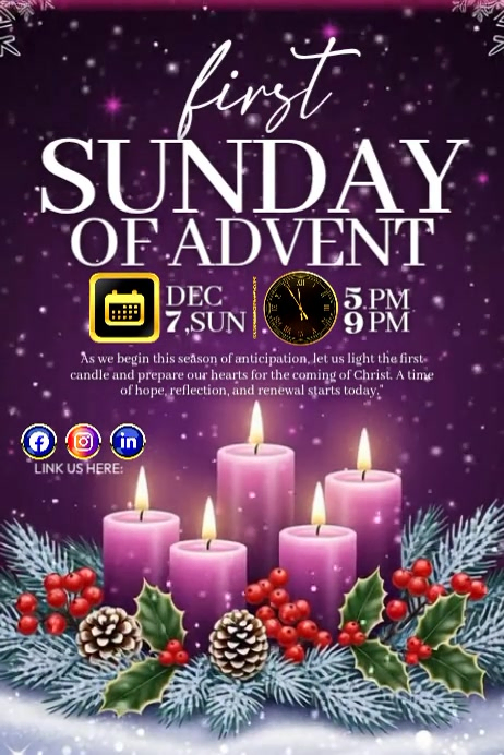 First Sunday Of Advent Posters Template | PosterMyWall