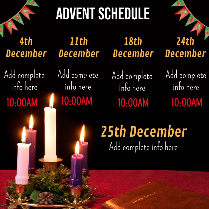 Copy of advent schedule calendar flyer PosterMyWall