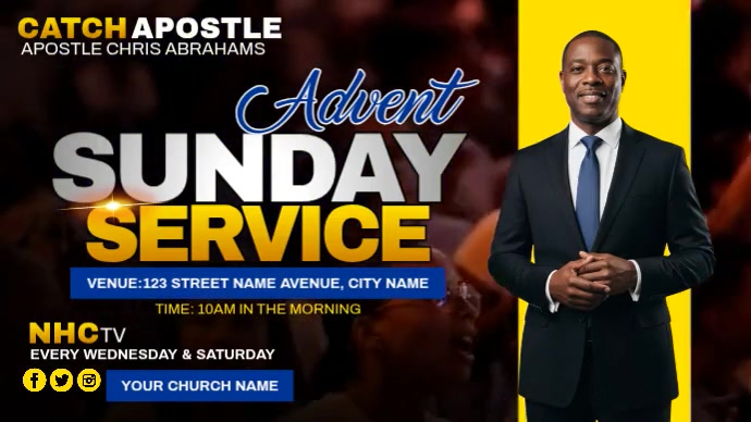 Advent Sunday Service Miniatura na YouTube template