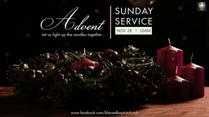 advent Sunday service Digital Display (16:9) template