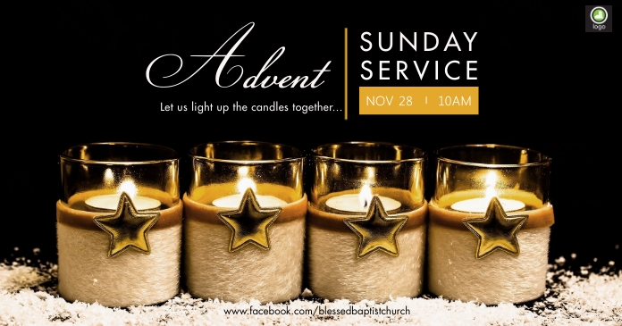 advent Sunday service Facebook Shared Image template