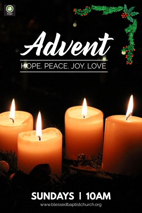 Advent Sunday Service Plakat template