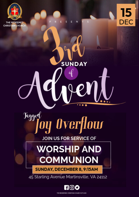 Advent Sunday Service Invitation Template A4