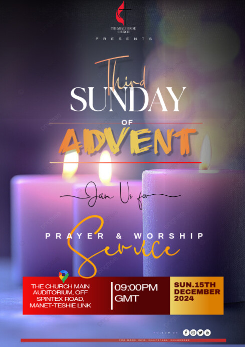 Advent Third Sunday Service A4 template
