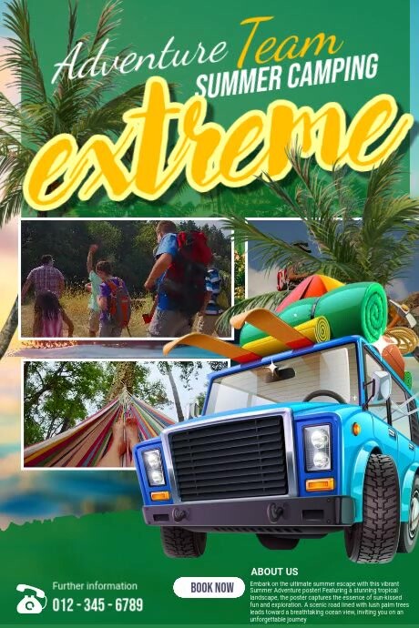 Adventure Summer Extreme Плакат template