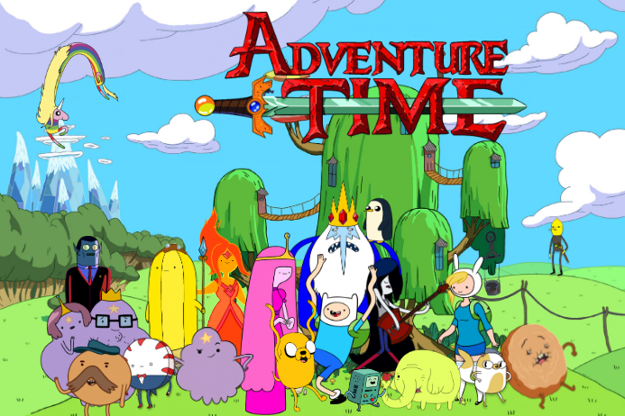 Adventure Time Kids Cartoon Finn Jake Party Decor Poster template