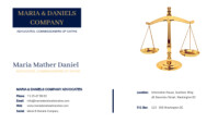 Advocate Business Card Template Tarjeta de Presentación