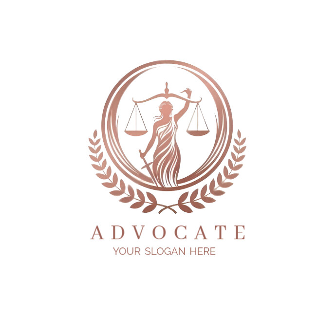 Advocate Logo Design with Lady Justice and Scales of Law Template ...
